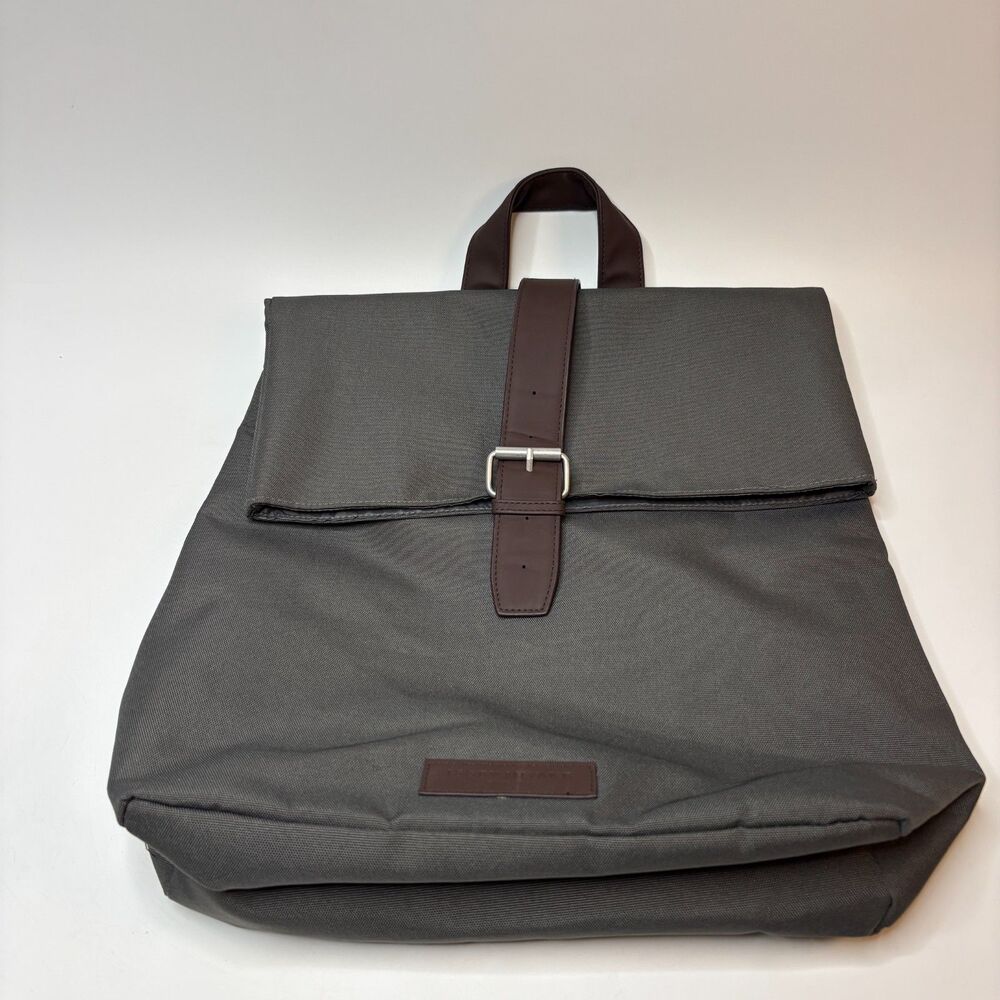 ISSEY MIYAKE PARFUMS Unisex Gray Backpack Foldover Adjustable Strap Closure